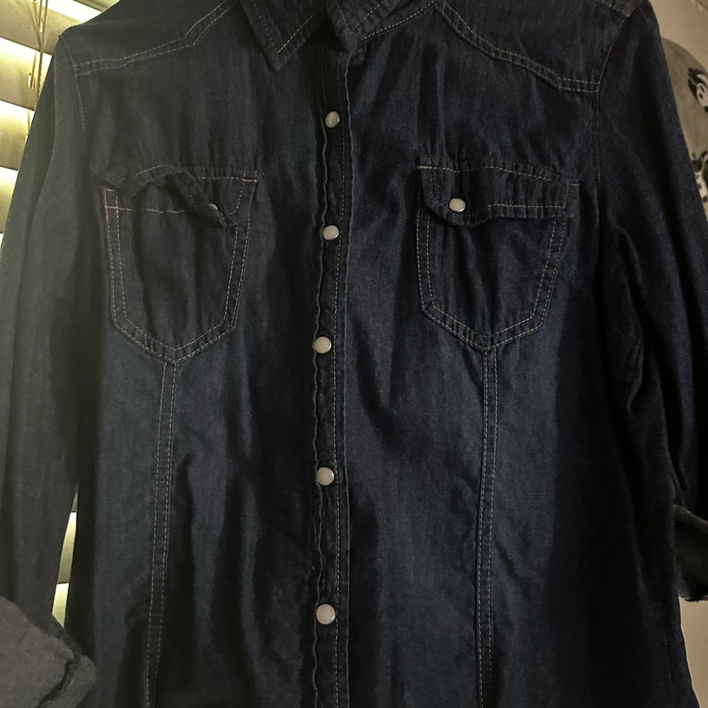Blue button up